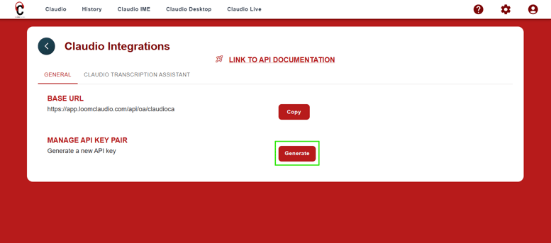 Generating your API Key Pair