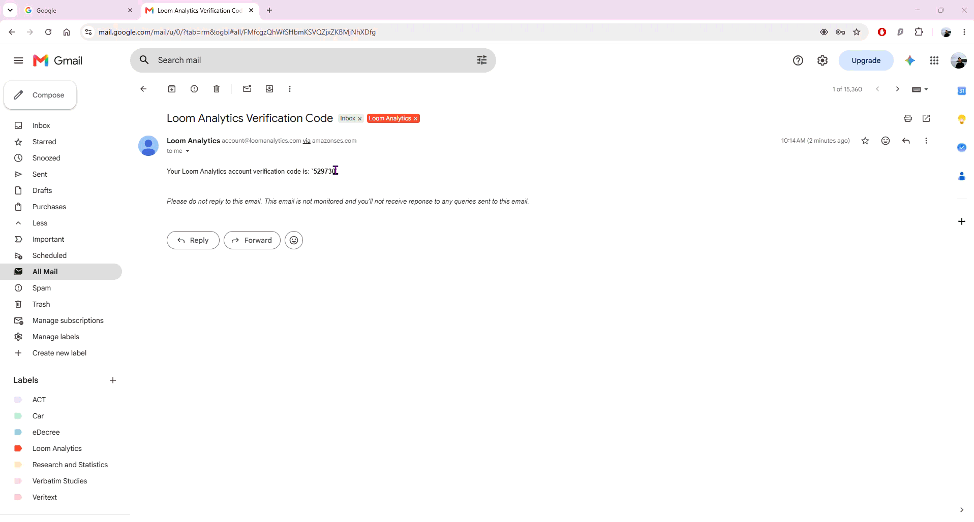Creating a Loom Analytics Web Account #3
