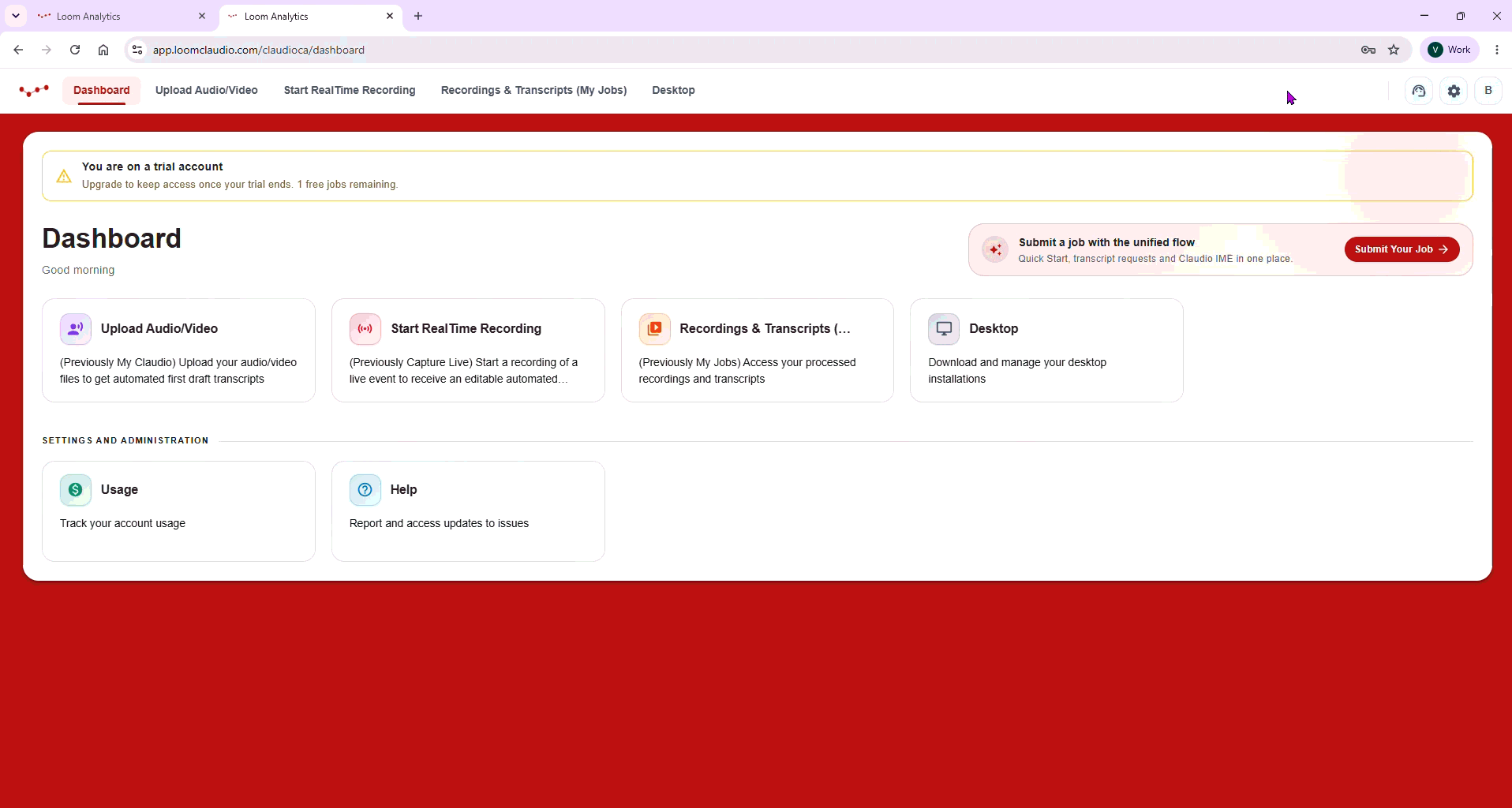 Creating a Loom Analytics Web Account #4