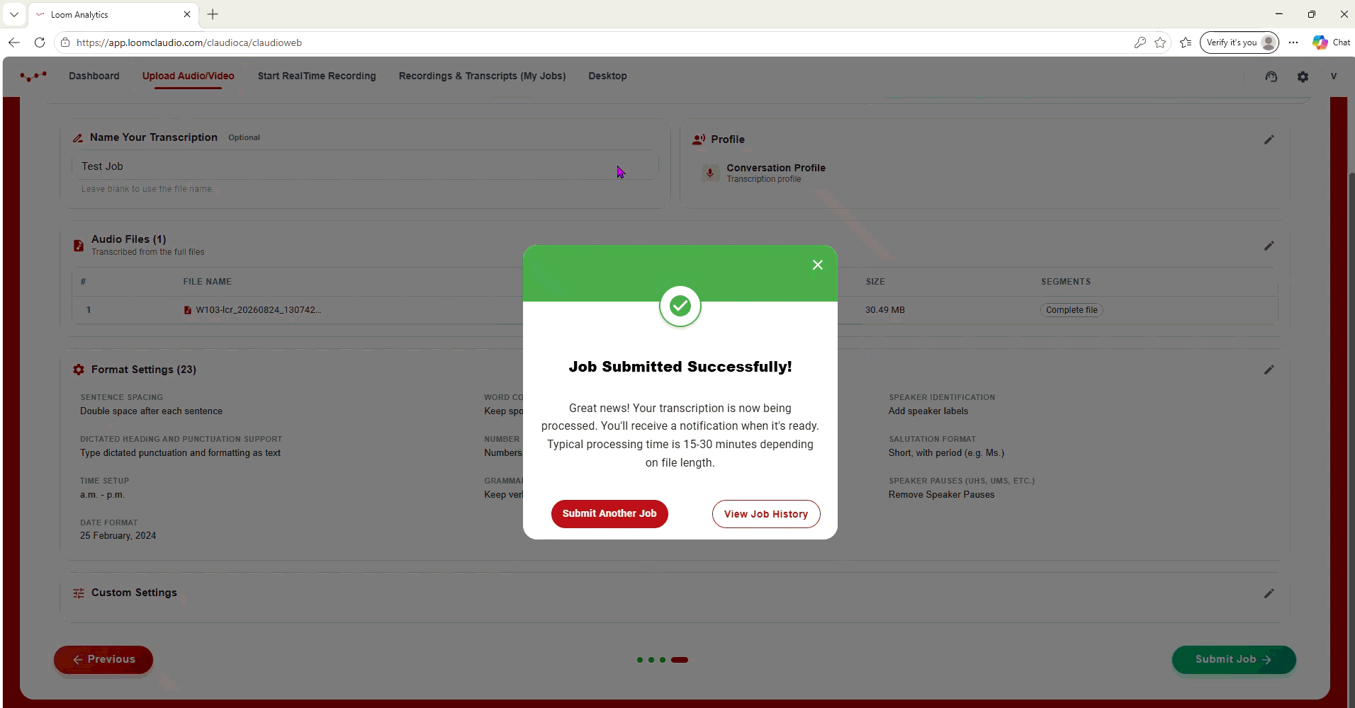 Submitting a Convo File on LA Web #4