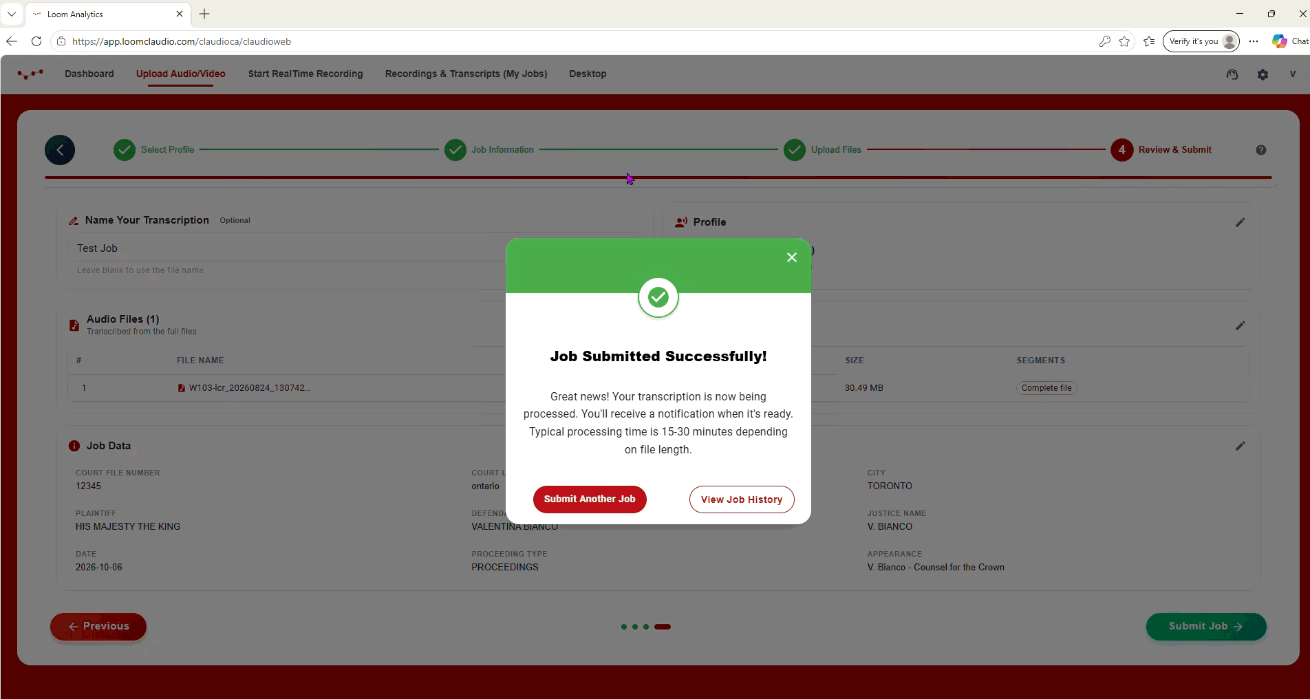 Submitting an ACT File on LA Web #4